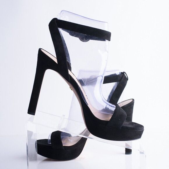 Veronica Beard Womens Black Suede Darcelle Strappy Pump Heels US 10 EU 41 New - Picture 3 of 9